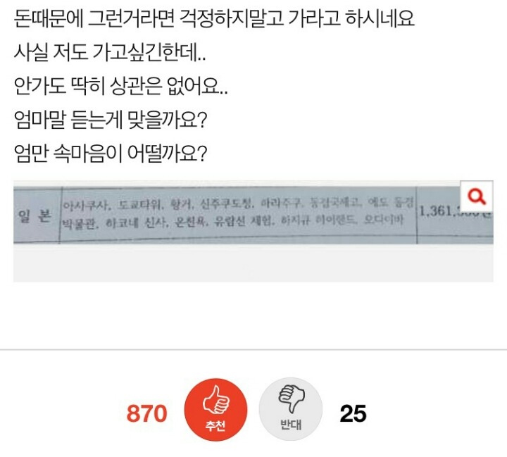 수학여행 안간다니까 꼭 가라는 엄마 | 인스티즈