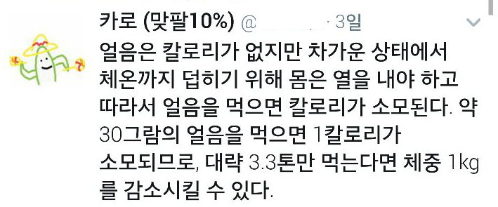 얼음 다이어트 | 인스티즈