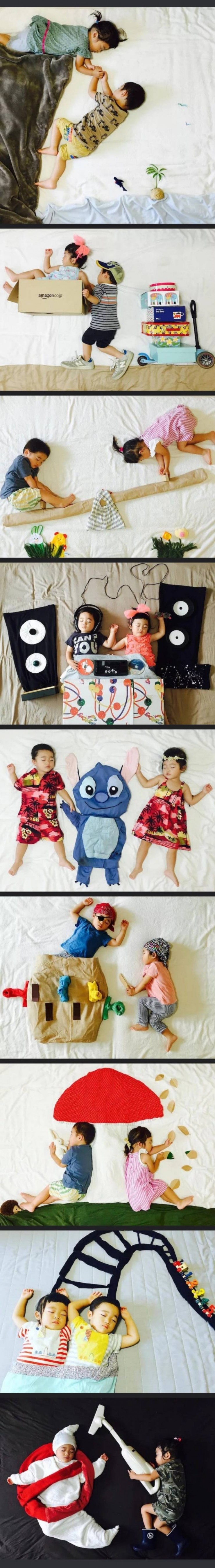 자는 아이들을 이용한 아트 | 인스티즈