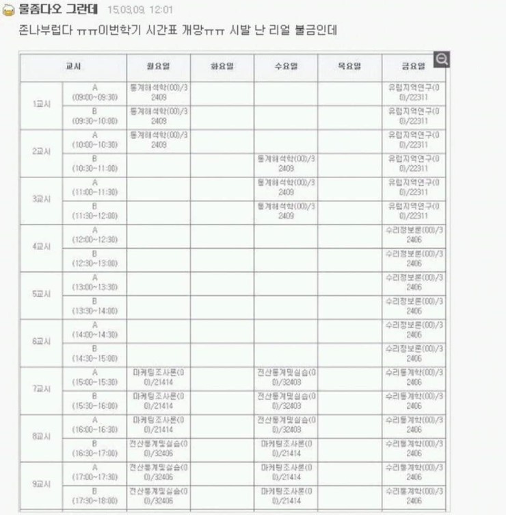 대학교 수강신청 5대장.jpg | 인스티즈