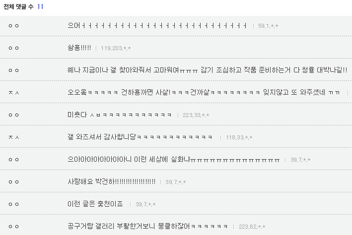 11년만의 리마스터때문에 신난 하얀거탑 갤러리상황ㅋㅋㅋㅋㅋ.jpg | 인스티즈