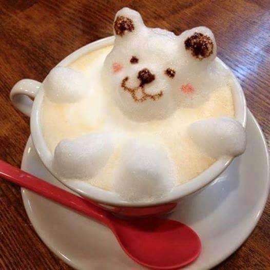 따뜻한 라떼 한 잔! 3D동물 아트라떼 gifjpg | 인스티즈